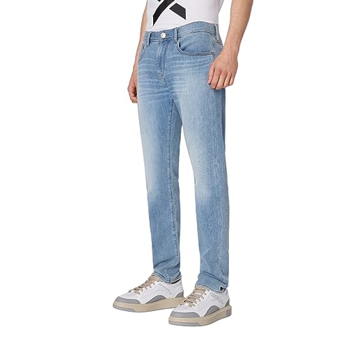 A|X ARMANI EXCHANGE Herren J13 Slim Fit Comfort Fabric Stretch Denim Jeans, Helles Indigo, 36W / 32L von Emporio Armani
