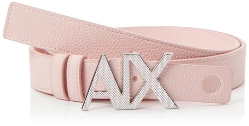 Armani Exchange Casual Leather, on Tone Logo Buckle Belt, Pink, Large von Armani Exchange