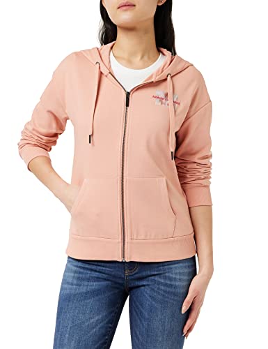 Armani Exchange Damen Kapuze am Hals, Fronttaschen, Reißverschluss. Hooded Sweatshirt, Lady, M von Armani Exchange