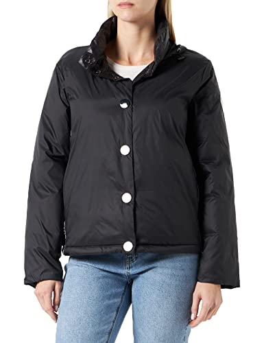 Armani Exchange Damen Sustainable, Side Logo Tape, Button Closure Insulated Jacket, Schwarz, M EU von Armani Exchange