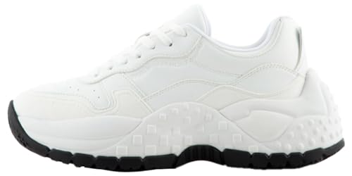 Armani Exchange Damen Vedder, Subtle Logo Sneaker, Optical White, 40.5 EU von Armani Exchange