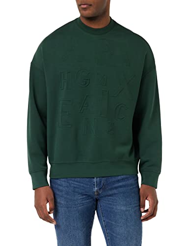 Armani Exchange Herren Embossed & Big on Tone Lettering Sweatshirt, Green Gables, XXL von Armani Exchange