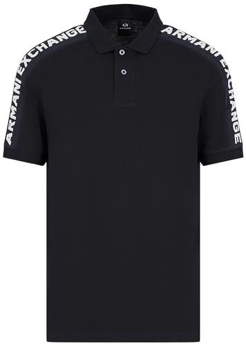 Armani Exchange Men's Short Sleeve Jacquard Logo Polo Shirt, DEEP Navy, M von Armani Exchange