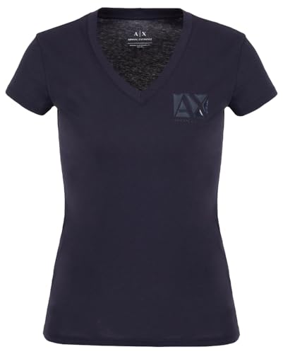 Armani Exchange Women's Essential V-Neck Cotton Jersey Logo T-Shirt, Blueberry Jelly, X-Large von Armani Exchange