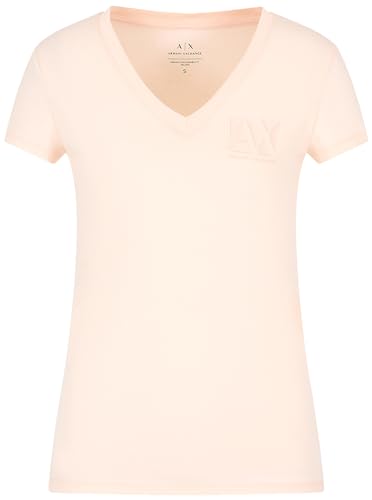 Armani Exchange Women's Essential V-Neck Cotton Jersey Logo T-Shirt, Sunrise, Small von Armani Exchange