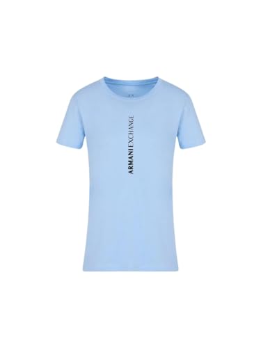 Armani Exchange Women's Girl's Route 66, Front Logo, Clear,L T-Shirt, Blue River, Large von Armani Exchange