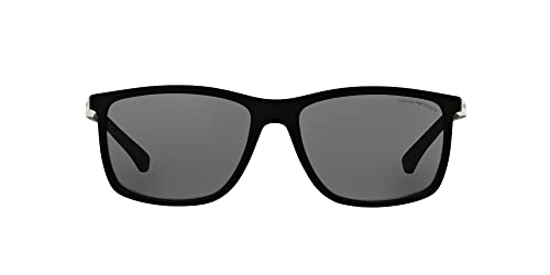 Emporio Armani Unisex 0ea4058 58 Sonnenbrille, Schwarz (Black Rubber 506381), Large (Herstellergröße von Emporio Armani