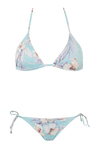 Emporio Armani Bikini Set Damen, Hibiscus Print/Mint, L von EMPORIO ARMANI