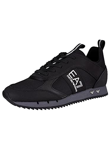 EA7 Herren Sneaker aus Synthetik mit seitlichem Logo, Schwarz, 39 EU von Emporio Armani