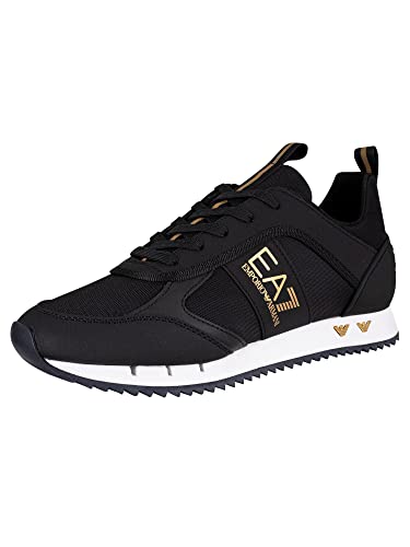 EA7 Herren Sneaker aus Synthetik mit seitlichem Logo, Schwarz, 44 EU von Emporio Armani
