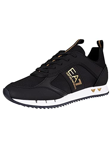 EA7 Herren Sneaker aus Synthetik mit seitlichem Logo, Schwarz, 45 EU von Emporio Armani