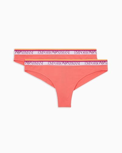 EMPORIO ARMANI Damen 2-Pack Brazilian Slip, Neon Pink/Neon Pin, 38 von EMPORIO ARMANI