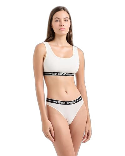 EMPORIO ARMANI Damen 2-Pack Brazilian Slip, Weiß/Weiß, 38 von EMPORIO ARMANI