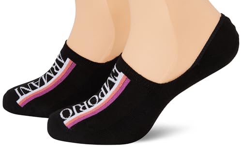 EMPORIO ARMANI Damen 2-Pack Long Socken, schwarz/schwarz, L-XL von EMPORIO ARMANI