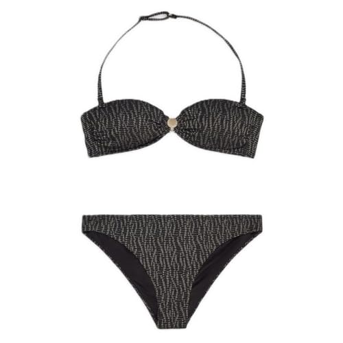 EMPORIO ARMANI Damen Bandeau Bikini-Set, Schwarz Lrx strukturiert, S von EMPORIO ARMANI