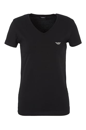 EMPORIO ARMANI Damen S/Sleeve V Neck T-Shirt, Schwarz, M von EMPORIO ARMANI