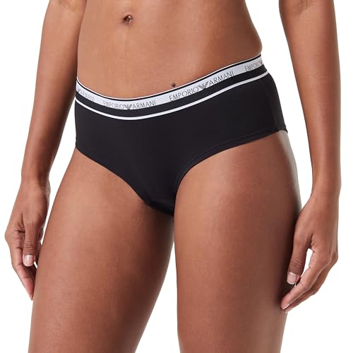 EMPORIO ARMANI Damen Stretch Cotton Logoband Cheeky Pants, SCHWARZ, M von EMPORIO ARMANI