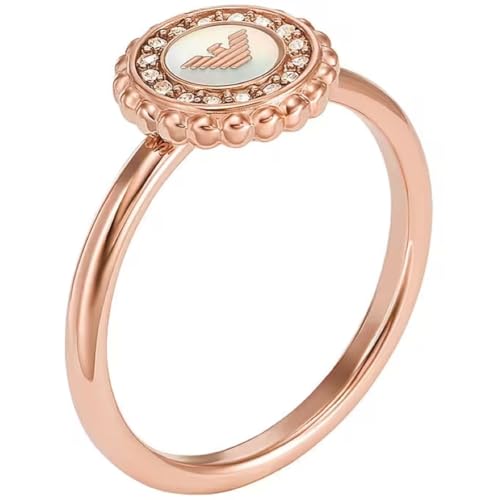 EMPORIO ARMANI Damenring Rose Gold-Tone Edelstahl Perlmutt-Center Focal, EGS30202215.5 von EMPORIO ARMANI