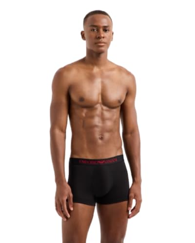 EMPORIO ARMANI Herren 2-Pack Trunk Badehose, Schwarz, Medium von EMPORIO ARMANI