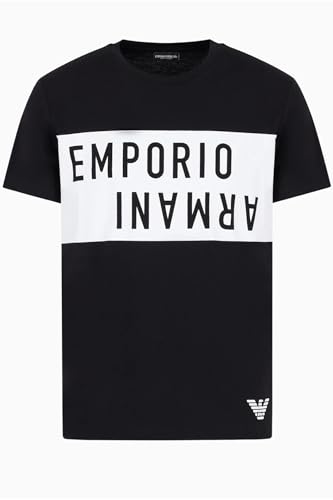 EMPORIO ARMANI Herren Bold Logo Crew Neck T-Shirt, Black/White, L von Emporio Armani