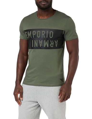 EMPORIO ARMANI Herren Bold Logo Crew Neck T-Shirt, Military/Black, XXL von Emporio Armani