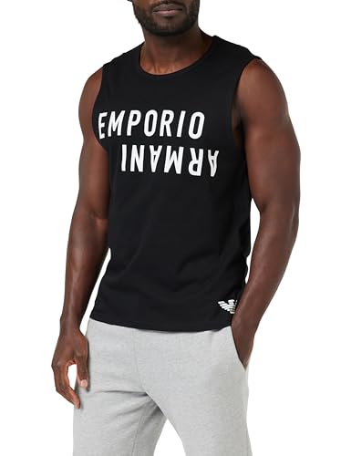 EMPORIO ARMANI Herren Bold Logo Sleveless T-Shirt, Black/White, S von EMPORIO ARMANI