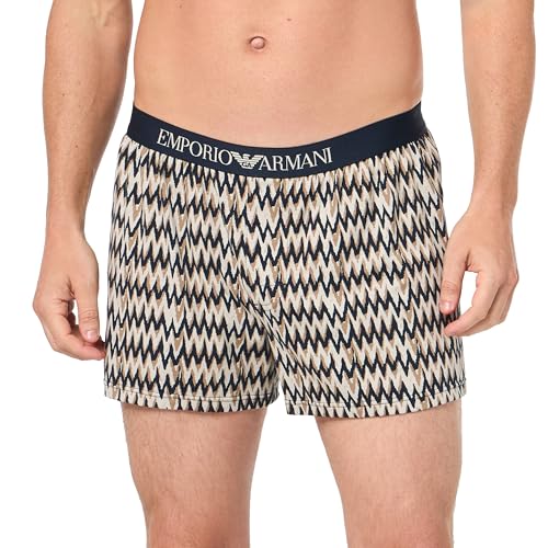 EMPORIO ARMANI Herren-Boxershorts aus Stretch-Baumwolle mit klassischem Mustermix, CHEVRON-PRINT, XL von EMPORIO ARMANI