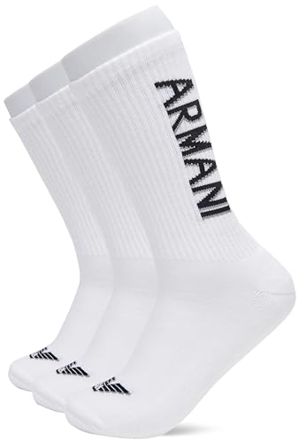 EMPORIO ARMANI Herren Macro Logo 3er-Pack kurze Socken, SCHWARZES SAMT, Einheitsgröße von Emporio Armani