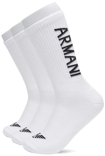 EMPORIO ARMANI Herren Macro Logo 3er-Pack kurze Socken, SCHWARZES SAMT, Einheitsgröße von EMPORIO ARMANI