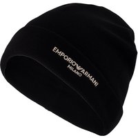 EMPORIO ARMANI Herren Mütze schwarz Woll-Stoff von Emporio Armani