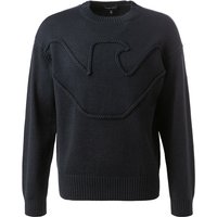 EMPORIO ARMANI Herren Pullover blau Schurwolle unifarben von Emporio Armani