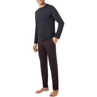 EMPORIO ARMANI Herren Pyjama blau Jersey-Baumwolle kariert von Emporio Armani