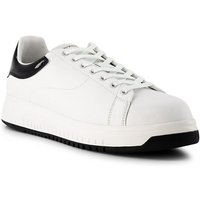 EMPORIO ARMANI Herren Sneaker weiß Glattleder von Emporio Armani