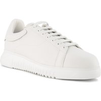 EMPORIO ARMANI Herren Sneaker weiß Glattleder von Emporio Armani