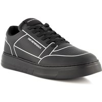 EMPORIO ARMANI Herren Sneaker schwarz Glattleder von Emporio Armani