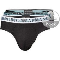 EMPORIO ARMANI Herren Slips schwarz Baumwolle unifarben von Emporio Armani