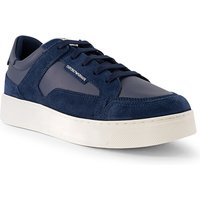 EMPORIO ARMANI Herren Sneaker blau Glattleder von Emporio Armani