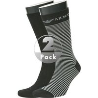 EMPORIO ARMANI Herren Socken Schwarz Baumwolle gestreift von Emporio Armani