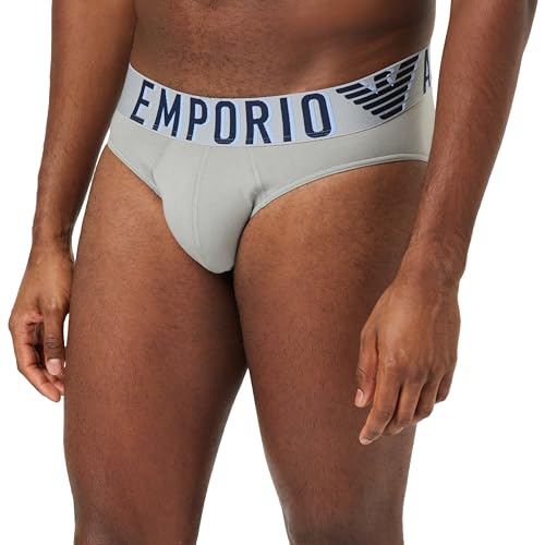 EMPORIO ARMANI Herren Stretch Cotton Megalogo Briefs, Stone, M von Emporio Armani