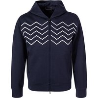 EMPORIO ARMANI Herren Sweatjacke blau Mikrofaser unifarben von Emporio Armani