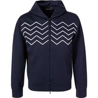 EMPORIO ARMANI Herren Sweatjacke blau Mikrofaser unifarben von Emporio Armani