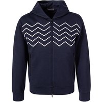 EMPORIO ARMANI Herren Sweatjacke blau Mikrofaser unifarben von Emporio Armani