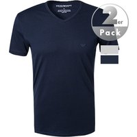 EMPORIO ARMANI Herren T-Shirts blau/Grau Baumwolle unifarben von Emporio Armani