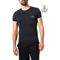 EMPORIO ARMANI Herren T-Shirts blau Baumwolle unifarben von Emporio Armani