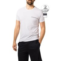 EMPORIO ARMANI Herren T-Shirts blau Baumwolle unifarben von Emporio Armani