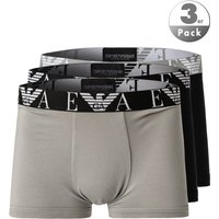 EMPORIO ARMANI Herren Trunks Grau/Schwarz Baumwolle unifarben von Emporio Armani