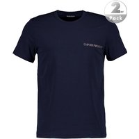 EMPORIO ARMANI Herren T-Shirts blau Baumwolle unifarben von Emporio Armani