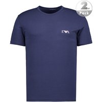 EMPORIO ARMANI Herren T-Shirts blau Baumwolle unifarben von Emporio Armani