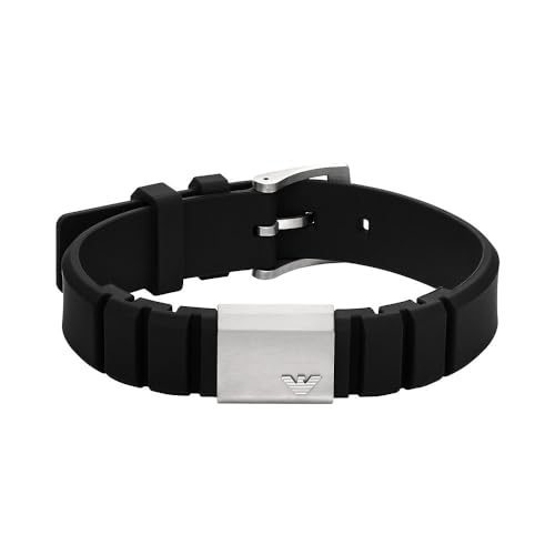 Emporio Armani Herrenarmband Logoplakette Edelstahl Silikon schwarz, EGS3079040 Emporio Armani Herrenarmband Logoplakette Edelstahl Silikon schwarz, EGS3079040 von Emporio Armani