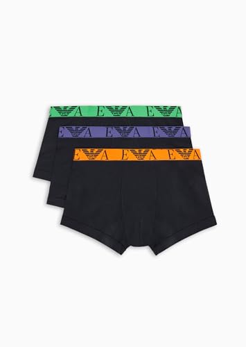 EMPORIO ARMANI Herren Stretch Cotton Bold Monogram 3-Pack Trunk, Marine/Marine/Marine, XL (3er Pack) von EMPORIO ARMANI